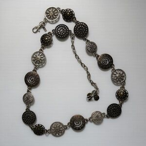 Chico's Two-Tone Silver & Brass Metal Medallion Belt